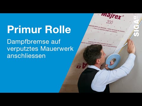Connecting a vapor barrier to plastered masonry airtight | SIGA Primur roll