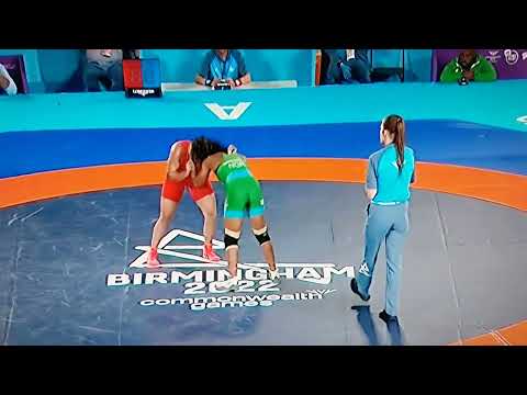 DIVYA KAKRAN(🇮🇳) HER WRESTLINGBOUT against(NIG🇳🇬) #birmingham2022 #wrestling #commonwealth2022