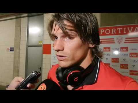 Dubarbier (UD Almería) tras ganar al Mirandés (Liga Adelante)