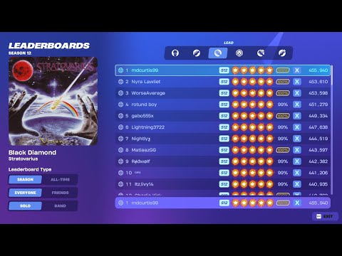 [Fortnite Festival S12] Black Diamond Expert Lead 100% FC 1st Place