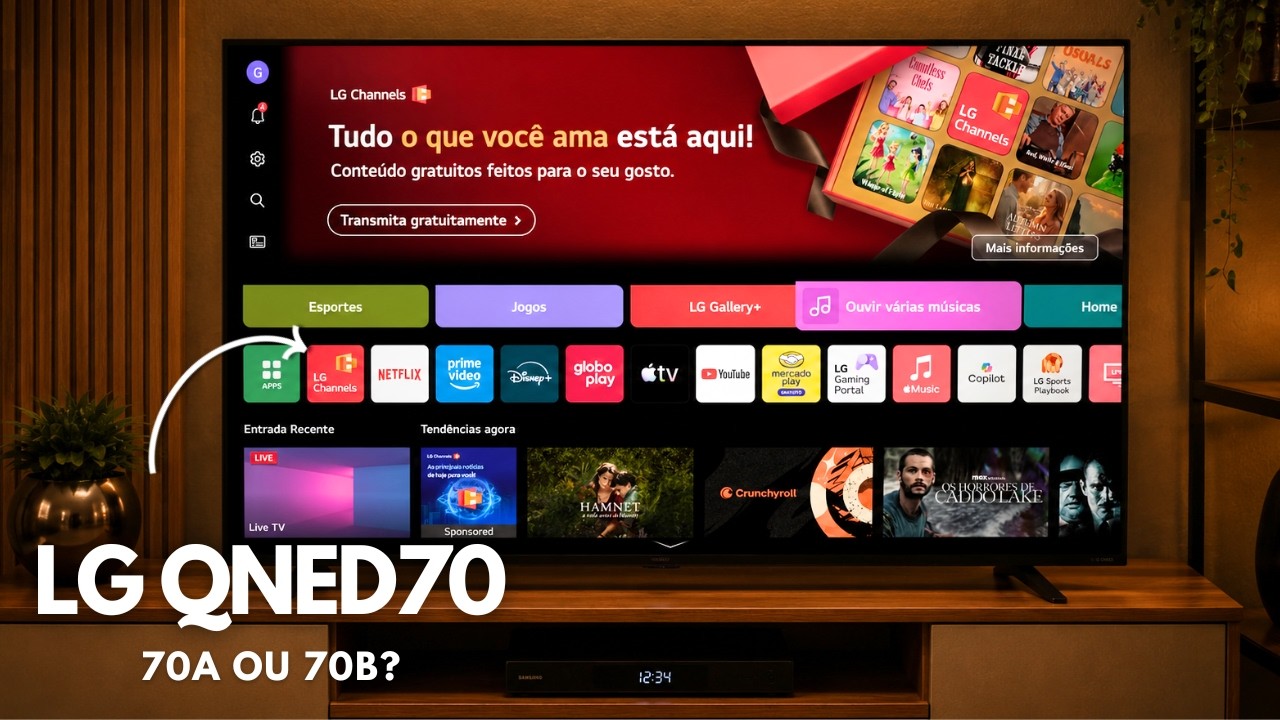 Miniatura da avaliação em vídeo de Smart TV LG 50 polegadas 4K QNED 50QNED70ASA