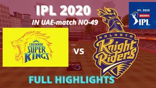 CSK vs KKR  2020 Highlights | IPL 2020 Highlights Match 49 | IPL 2020 Highlights Today| GAME PLAY