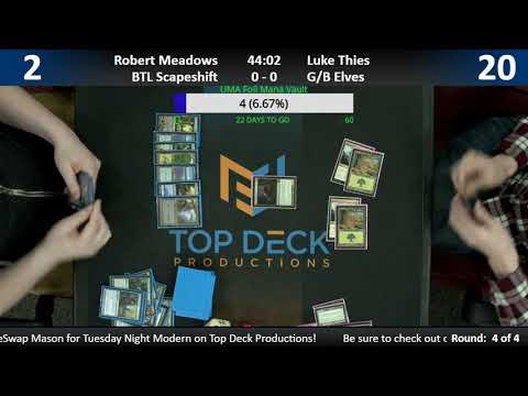 Modern w/ Commentary 2/5/19: Robert Meadows (BtL Scapeshift) vs. Luke Thies (G/B Elves)