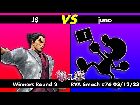 RVA Smash #76: J$ (Kazuya) vs juno (Mr. Game & Watch) | Winners Round 2 | 45 Entrants | SSBU