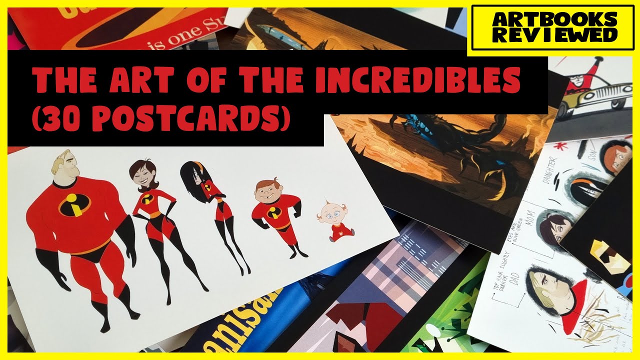 The Art of The Incredibles - 30 postcards featuring art from movie