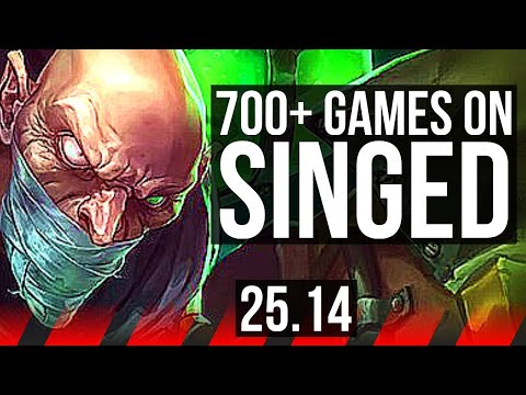 SINGED vs AKALI (TOP) | 700+ games | KR Master | 25.14