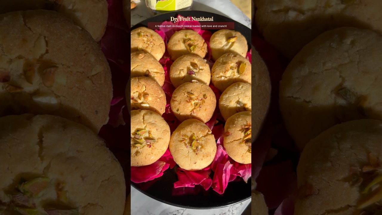 Melt-in-the-Mouth Nankhatai in 20 Mins 🤯 #IndianCookies #FestiveTreats #QuickBakes #HomemadeCookies
