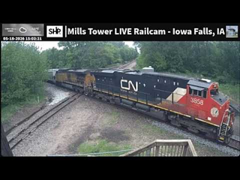 Live webcam view of Mills Tower Railcam Diamond Crossing
