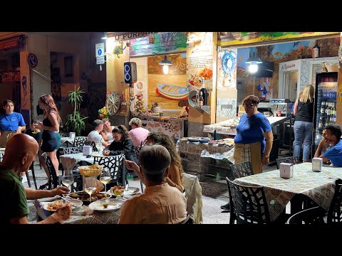 Street food at Vuccheria Market in Palermo, Sicily. Vuccheria Market Day and Night!