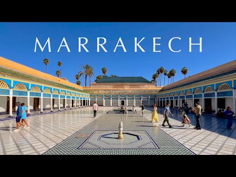 MARRAKECH 4K | The Pearl of North Africa | Walking Tour + Travel Guide