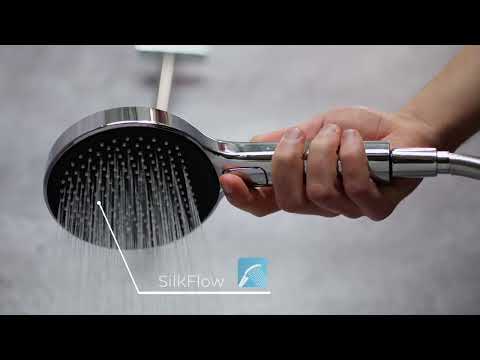 kielle Oudee - Set de duș cu baterie termostatată, bară, furtun și pară de duș, crom 20602SNT30