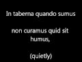 In Taberna Quando Sumus (with lyrics) 