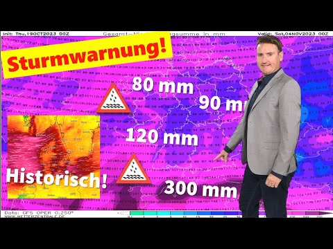 Warnstufe ROT: Orkanböen und Sturm-Hochwasser im Norden! Bis zu 300 Liter Regen im Süden!