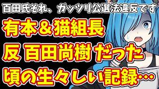 【日本保守党】有本＆猫組長の反百田だった過去…＆保守党 百田氏 ガッツリ公選法違反  もう公人の資格なし