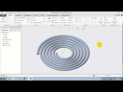 CURVE FROM EQUATION | CYLINDRICAL | CREATING  COIL | CREO 2.0/3.0/5.0