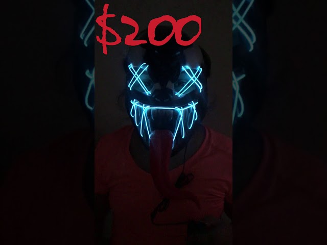 Vídeo relacionado con Balinco Máscara LED Venom - 3 Modos de Luz | Perfecta para Techno DJ, Halloween, Cosplay, Carnaval, Miedo, Neon | Azul