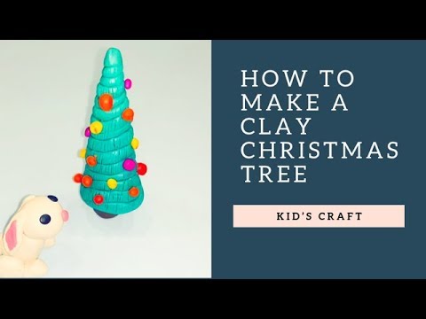 HOW TO MAKE A CLAY CHRISTMAS TREE l Kid's craft l Лепим с детьми Ёлочка из пластилина