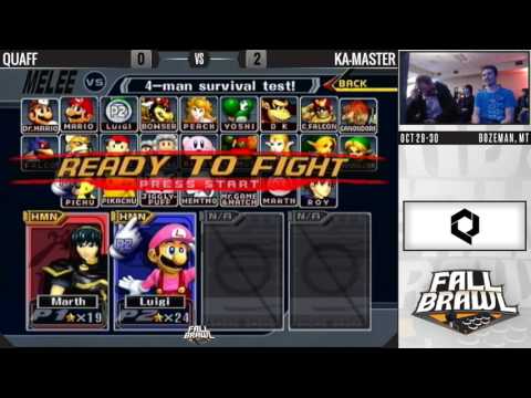 Fall Brawl 2016: Quaff (Marth) vs. Ka-Master (Luigi)  - Melee Winners Semis