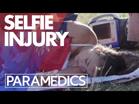 Thumbnail of the video: Girl falls off cliff when taking a selfie | Paramedics 2020