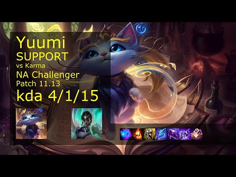 Yuumi Support vs Karma - NA Challenger 4/1/15 Patch 11.13 Gameplay