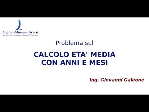 Quiz di Logica - Calcolo età media con anni e mesi