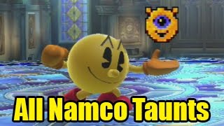 All Pacman's Namco Roulette Character Taunts in Super Smash Bros Wii U/3DS!