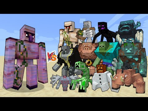 Enchanted Iron Golem vs Mutant Creatures - Enchanted Iron Golem (Minecraft Dungeons) vs Mutant mobs