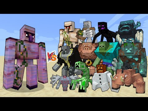 Vikcraft - Enchanted Iron Golem vs Mutant Creatures - Enchanted Iron Golem (Minecraft Dungeons) vs Mutant mobs