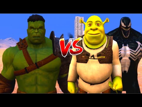 100 Hulk vs 1000 SHREK and 1000 Venom (Marvel vs Marvel)