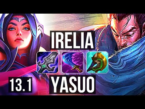 IRELIA vs YASUO (MID) | Rank 5 Irelia, 6 solo kills, 14/4/10, Rank 24 | KR Challenger | 13.1