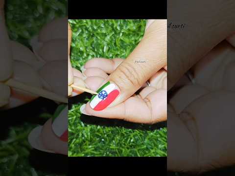 ✨ 🇮🇳 Independence Day Special Nail Art Design At Home #nails #shorts #naildesign #youtubeshorts