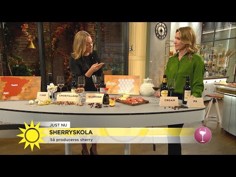 Maya Samuelssons sherryskola: "Sherry är världens bästa dryck till svamp" - Nyhetsmorgon (TV4)