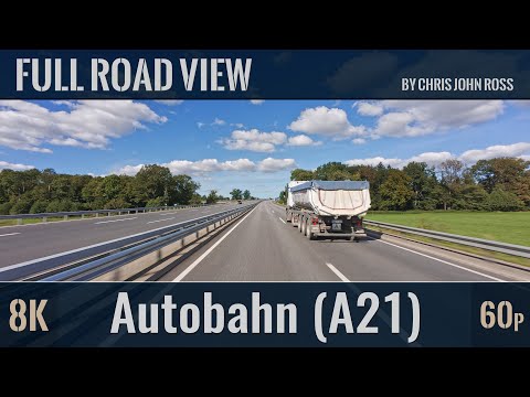 Autobahn (A21), Germany: Kreuz Bargteheide - Bad Oldesloe - Leezen - Bad Segeberg-Nord - 4K/8K