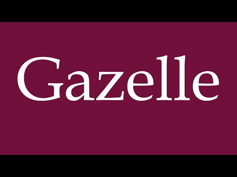 How to Pronounce ''Gazelle'' Correctly in German