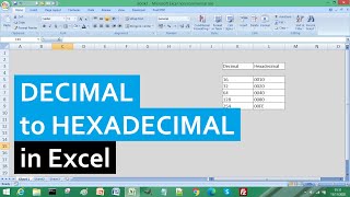 How to Convert Decimal to Hexadecimal in Excel