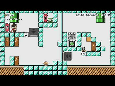 Two Screen Frozen Mountainside by Aiji - Super Mario Maker - No Commentary 1bq