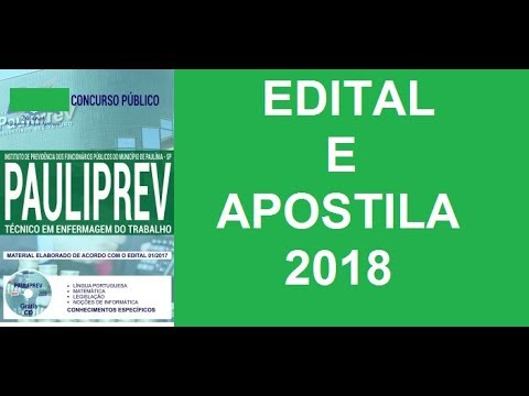CONCURSO PAULIPREV SP 2018   TÉCNICO EM ENFERMAGEM DO TRABALHO