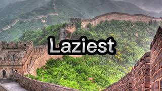 Top 50 laziest countries in the world