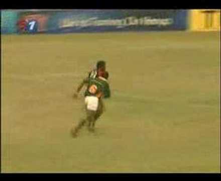 Nemadire try for Zimbabwe vs Emerging boks. Try no 1