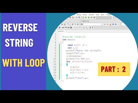 Reverse String With Loop Part 2 C Programming Coding