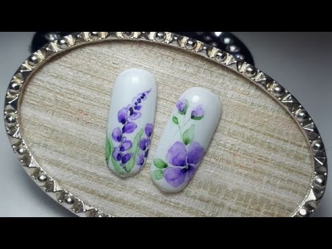 Akrylowe zdobienia paznokci || KWIATY || Aquarelle nails