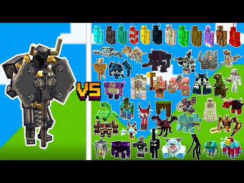 Strong Ferrous Wroughtnaut vs All Mobs [Minecraft Mob Battle]