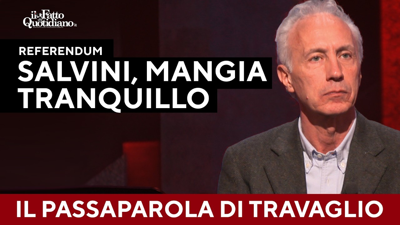 Il passaparola di Travaglio sul referendum ne ha per tutti: "Salvini mangia, tranquillo"