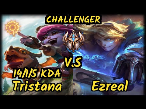 MRDS Nixerino (TRISTANA) vs EZREAL - 14/1/5 KDA BOTTOM ADC CHALLENGER GAMEPLAY - EUW