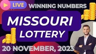 Missouri Evening Lottery Live Drawing Results - 20 Nov, 2023 -  Pick 3 - Pick 4 - Cash Pop - Lotto