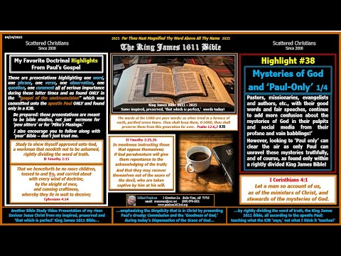 Highlight 38 Mysteries of God from PAUL ONLY Eyes   1/4