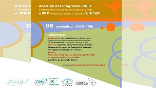 LIVE - Abertura dos Programas PIBID e PRP da UNICAP