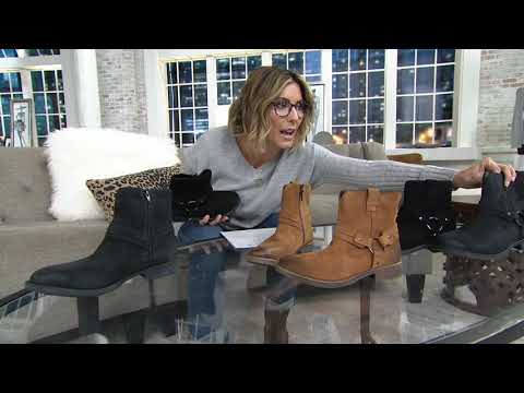 Earth Suede Ankle Boot with Buckle - Ash Everglade on QVC