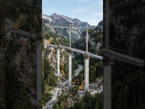 Anteprima video: Timelapse Viadotto alpino a pile sottili e impalcato a cassone