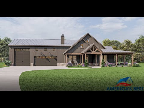 EXCLUSIVE BARN HOUSE PLAN 009-00317 WITH INTERIOR